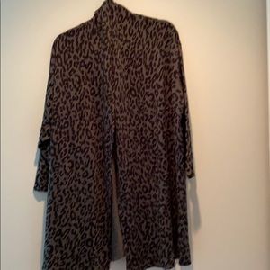 New cheetah print black and gray cardigan 1x